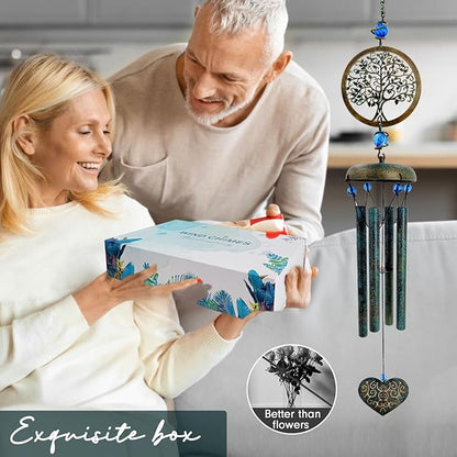 ASTARIN Wind Chimes Outside Unique Tree of Life Wind Chime All Metal Wind Chimes for Love One Gifts for Mom, Grandma, Daughter, Decoration for Home, Garden, Patio, Backyard(29”)