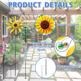 Sunflower Wind Spinner for Garden, Double Wind Sculpture Sunflower Wind Spinner for Garden Patio Yard Decor