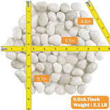River Rock Stepping Stones Outdoor for Garden Walkway, 10 inch 6 Pcs Hexagon Shape Paver Step Stones Polished Pebble River Stone Mat for Yard Lawn Patio Pathway Walk Way - White