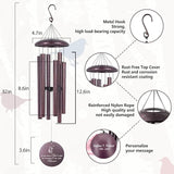 Memorial Engraved Wind Chimes Personalized, Tree of Life Wind Chimes for Loss Loved One Mother Father, Memorial Gifts for Sympathy Remembrance Bereavement, Produced in USA