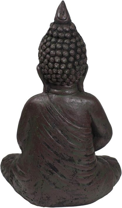 Northlight 17.5" Dark Brown Meditating Buddha Outdoor Garden Statue