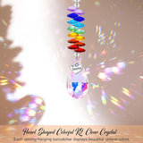 Friendship Gift Suncatcher, Best Friend Crystal Hanging Ornament for Rainbow Maker Bestie Gifts Hanging Crystal Heart Sun Catcher Ornament Gift for Hanging Decoration