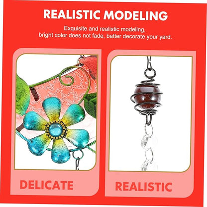 INOOMP Stained Bird Hanging Decor Bird Ornament with Crystals for Garden and Home Vibrant Art Sculpture for Tree and Outdoor Scene