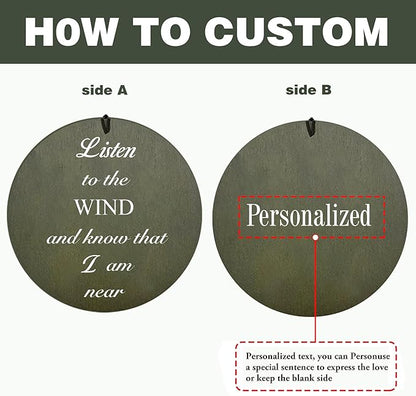 ASTARIN Memorial 36" Wind Chimes, Personalized Name Sympathy Wind Chime, in Memory of Loss Mom Loved One, Large Deep Tone Bereavement Windchimes, Listen to The Wind(Produced in USA)