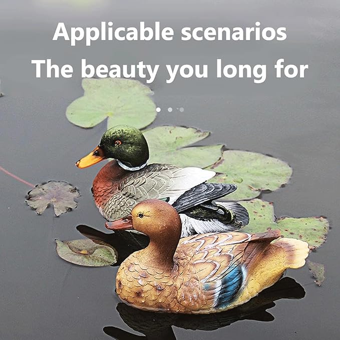 Garden Statues Pond Floating Duck Sculpture Creative Resin Duck Statue Realistic Duck Decoy for Fish Tank Garden Animal Cute Outdoor Yard Ornaments Decor