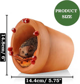 Muldale Hedgehog Garden Statue Solar Light - Hedgehog Ornament Outdoor - Solar Powered Yard Decor for Outside - Hand Painted Floral Light Up Ornament 5.75"
