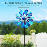 Wind Spinners Outdoor for Yard and Garden, Metal Large Wind Spinner with Stake, Windmill for Yard, Gift for Family Friends(84'' H x 24'' W)