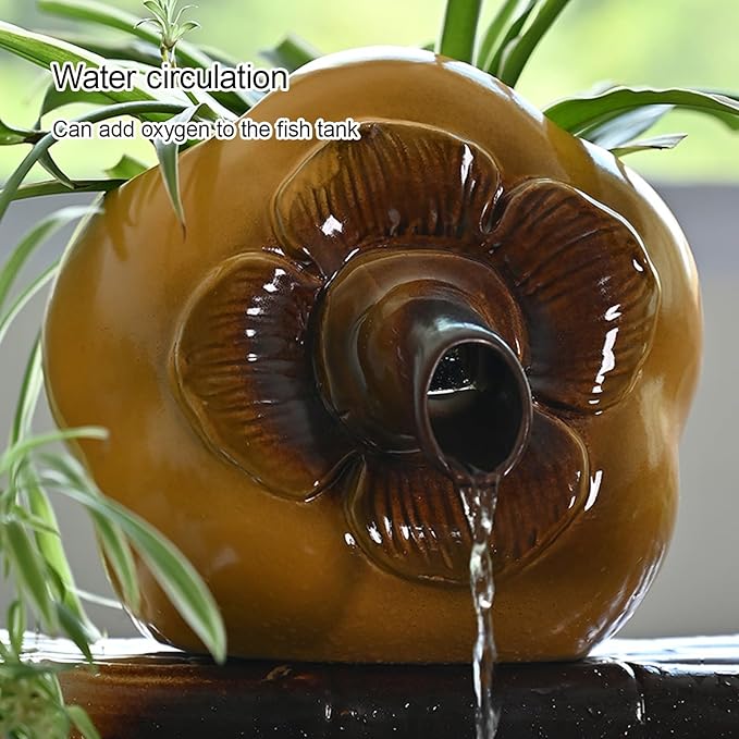 Pond Spitters, Pond Fountain, Fish Tank Automatic Circulation Water Landscaping Ornaments, Fish Tank Water Dispenser, for Garden Courtyard Pond Pool(Blue,17.5 * 15.8 * 14.2cm)
