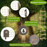 Garden Gnomes Decoration Outdoor Tree Faces Decor with Hanging Ladder for Yard, Elf Out The Door Tree Hugger Figurine Resin Garden Sculpture Ornament Whimsical Gnome Decor for Patio Yard Lawn