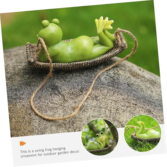 UPKOCH Adorable Hanging Frog Ornament Resin Garden Frog Figurine for Outdoor Decor for Tree Decoration Unique Garden Frogs Statue Charming Home Accent