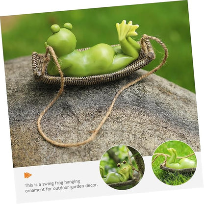 UPKOCH Adorable Hanging Frog Ornament Resin Garden Frog Figurine for Outdoor Decor for Tree Decoration Unique Garden Frogs Statue Charming Home Accent