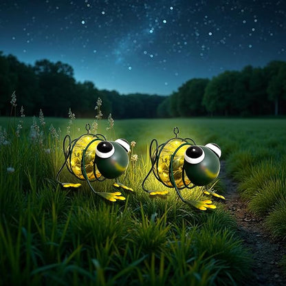 EVOLUX Solar Outdoor Frog Lights for Garden - Outdoor Statues Figurine Lights for Lawn, Patio, Balcony, Yard Ornament Cut Housewarming Gifts(2 pcs)
