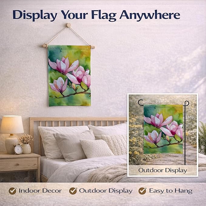 Caroline's Treasures Mississippi Magnolia in Watercolor Garden Flag Mailbox Flag Decorative Yard Flag Banner Outside Patio Artwork Yard Flower Beds, Garden Size, Multicolor