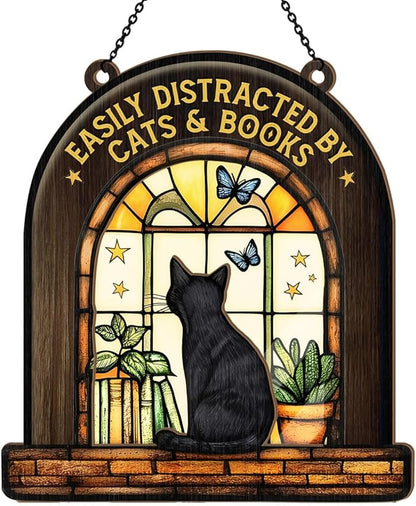 Jesuspirit - Window Hanging Suncatcher – Crystal Clear Acrylic & Wood Sun Catcher for Home Decor, for Women (Your Book Nook, 8 Inches)