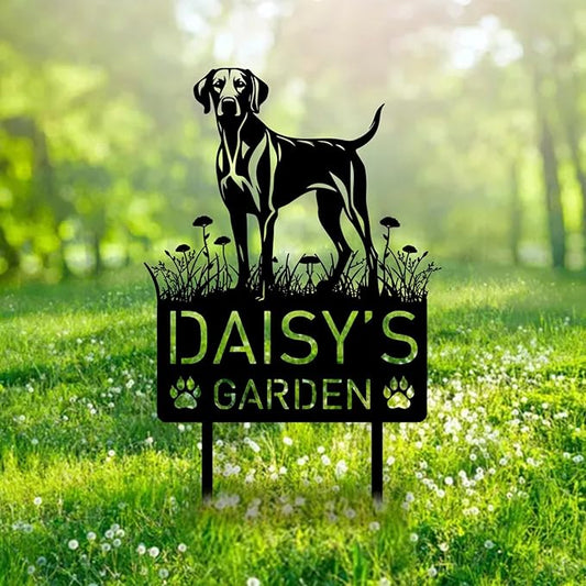Custom Weimaraner Dog Metal Memorial Garden Stake Personalized Pet Grave Marker Name Sign Remembrance Stake Decor Sympathy Dog Loss,Outdoor Statues for Yard Garden Lawn Patio Pathway Grave Gift.