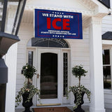 We Stand With Ice Flag 3X5Ft, Double Sided 3Ply, Defending America Starts With Defending The Law Flags,CIty Banner, Men Women Banner,Vibrant Colors, Double Stitched with 2 Brass Grommets, Bar Garden Street Decoration, GYM, Office Decor,Indoor Outdoor U...