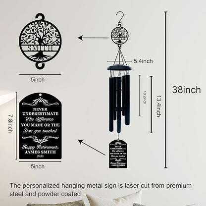 Personalized Retirement Wind Chime, Personalized Thank You Gifts, Custom Retirement Gift,Retirement Gift Ideas