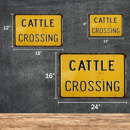 Cattle Crossing Sign Vintage Retro Decor Cow Ranch Signs Decorations Farm Animal Gift 8x12 Metal 108120067031