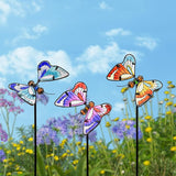 MrMrKura Set of 3 Butterfly Garden Stake Decor, 20" Metal Colorful Butterfly Stakes, Decorative Garden Stakes Glow in Dark Metal Yard Art for Outdoor Lawn Pathway Patio Ornaments