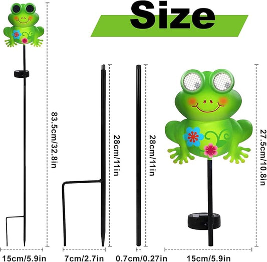 Rngmsi Garden Solar Lights Dynamic Eyes, Frog Solar Garden Lights Stake Outdoor Decorations, LED Lighting Frog Gifts for Patio Yard Pathway Lawn Ornaments