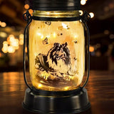 Sheltie Gifts for Women/Men Sheltie Solar Lanterns Dog Mom Birthday Dog Lovers Lantern Pet Loss Pet Memorial Lights Solar Garden Decoration for Yard, Patio,Backyard,Porch Torches