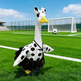 Soccer Porch Goose Outfits with Headband and Whistle, Soccer Porch Goose Costume for 23'' Plastic/Cement Porch Goose Statue Outdoor Garden Yard Patio Lawn Decor
