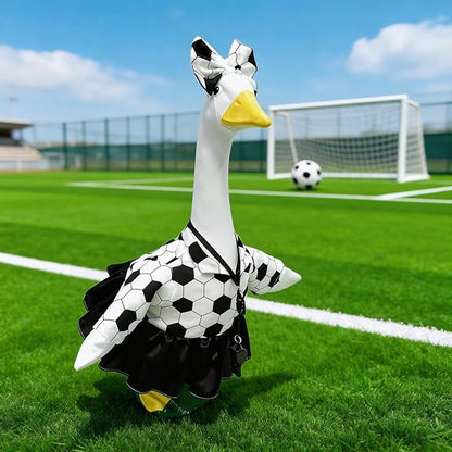 Soccer Porch Goose Outfits with Headband and Whistle, Soccer Porch Goose Costume for 23'' Plastic/Cement Porch Goose Statue Outdoor Garden Yard Patio Lawn Decor