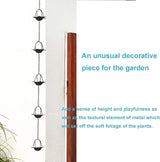 Jemeni 6.5 Feet Metal Rain Chain, Rain Chains for Gutters with 7 Cups, Lily Flower Style, Bronze