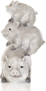 Garden items - 11658 Pigs Garden Statue, one Size, Light Gray