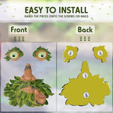 vomiceak Large Tree Face Decor Outdoor - 12 Inch Bird Feeder, Unique Old Man Tree Face Hugger Statues - Glow Eyes in Dark, Funny Garden Patio Art Statue Decor