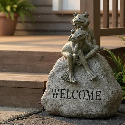 Braxio Frog Statue Outdoor Garden Decor - Large Lifelike Sitting Frog Sculpture for Patio, Yard, Pond, Realistic Garden Figurines, Resin Art Gifts 6.7 x 8 x 11 Inches