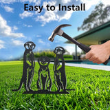 WADORN Charming Meerkat Metal Decorative Garden Stakes, Funny Meerkat Metal Outdoor Statues Meerkat Garden Animal Statue Ornament Gifts Funny Animal Outdoor Decor for Garden Backyard Patio Walkways