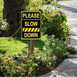 Generic Warning Signs Please Slow Down Sign Aluminum Yard Signs 12x16 Inches Garden Sign for Patio,Home, Industrial Sign Outdoor Safety Sign for Street Neighborhood Driveway