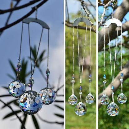 30/30/40mm Crystal Ball Prisms Suncatcher Hanging Ornament Chakra Crystals Rainbow Maker for Home,Garden Decoration