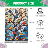 Stained Glass Spring Birds Garden Flag 12x18 Inch Double Sided Welcome Flag Burlap Small Outdoor Flag for Seasonal Farmhouse Yard Outdoor Decor