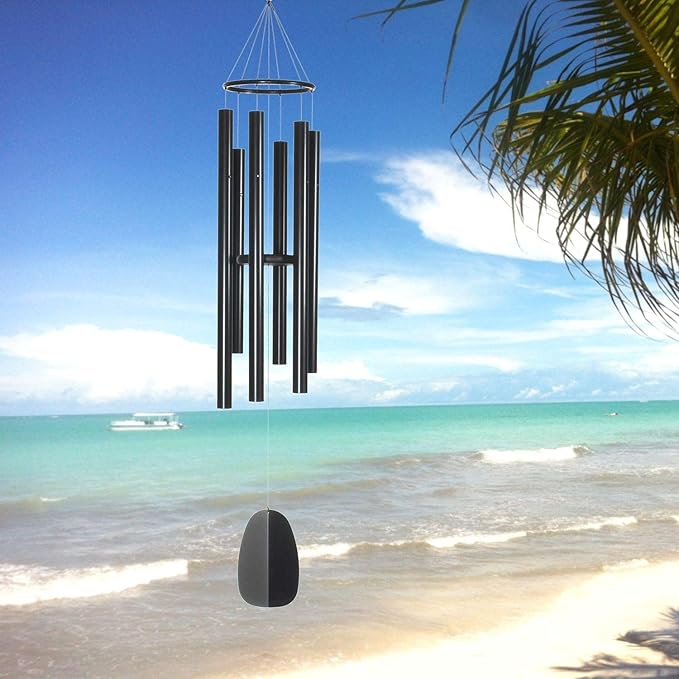 Woodstock Chimes Signature Collection, Bells of Paradise, Black 54", Decor Designs Wind Chimes for Outdoor, Patio, Home or Garden Décor (BPK54)