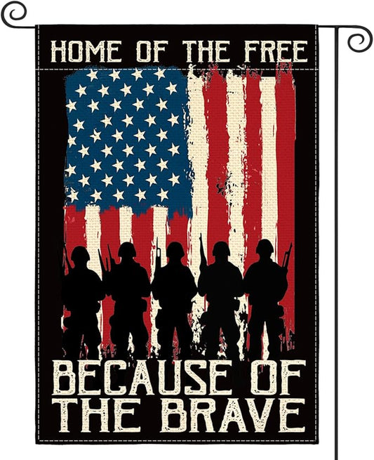 AVOIN colorlife Memorial Day Patriotic Garden Flag 12x18 Inch Double Sided, Veteran USA flag 4th of July Independence Day Yard Outdoor Decoration