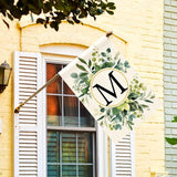 AVOIN colorlife Monogram Letter M Floral House Flag 28x40 Inch Double Sided Outside, Family Last Name Initial Yard Outdoor Decoration