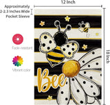 CROWNED BEAUTY Spring Summer Garden Flag Daisy Bee 12x18 Inch Double Sided Small Floral Seasonal Holiday Decoration for Outdoor Lawn Yard