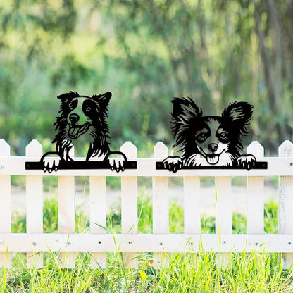 Metal Dog Wall Decor Black Metal Wall Decor Minimalist Dog Decorations for Home Funny Farm Animals Decor Iron Outdoor Fence Garden Yard Art Decor