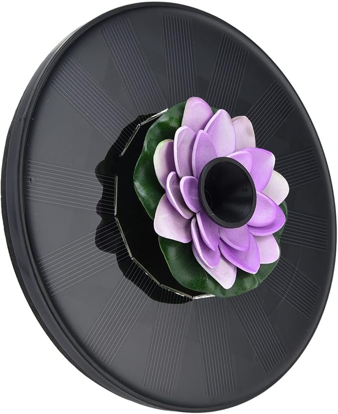 Solar Powered Fountain Water Pump, Floating Mini Solar Fountain with 4 Spray Styles, 16cm Diameter - Environmentally Friendly, Easy Setup, Ideal for Birdbaths Garden Ponds (Lotus 3)