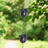 TZSSP Rain Chain, Iron Rain Chains-12 Cups,8FT Gutter Rain Chain,Adjustable Rain Catcher Chain for Outdoor Garden Decor,Replacement Downspout for Gutters,Dragonfly