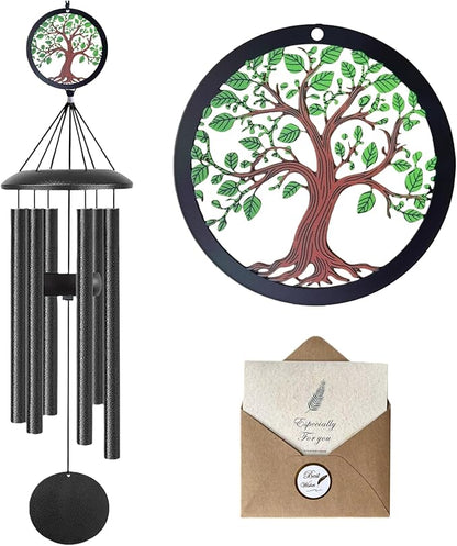 Windchimes in Memory of a Loved One - 50-Inch Extra-Long Style,6 Thick Tubes, Tree of Life Design, Soothing Deep Tone Suitable for Garden Decora, Sincere Sympathy Gifts to Grief and Honor Loved Ones