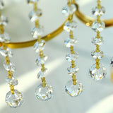 10pcs Crystal Garland Strands Hanging Glass Chandelier Beads Chains Glass 20mm Balls Prisms with Beads Pendants Crystal Chandelier Parts Replacements Christmas Party Garden Decoration