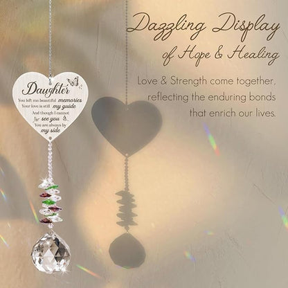 Memorial Gifts for Loss of Daughter,Bereavement Suncatcher Crystal Rainbow Maker,Elegant Keepsake for Deceased Daughter,Durable Sympathy Gift