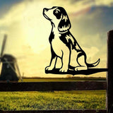 Metal Garden Dog Statue Ornament Gift Metal Art Dog Silhouette Decoration Steel Dogs Statue Decorative Garden Stakes for Yard, Lawn, Patio, Pathway (Beagle)