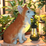 Dog Solar Statues Cute Corgi Solar Light for Outdoor Garden Halloween Decorations Christmas Decor Lawn Decor Patio Balcony Yard Ornament Ideal Gifts for Women, Mom or Birthdays