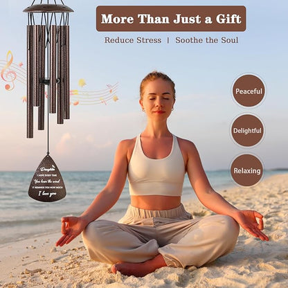 Daughter Gifts from Mom Dad, Daughter Birthday Gifts, 32" Bronze Wind Chimes Gift for Daughter's Birthday, Graduation, Wedding