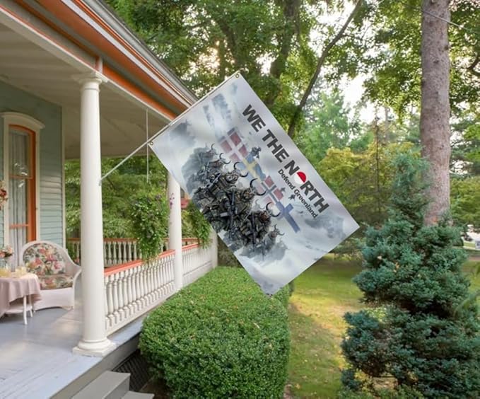 Defend Greenland Flag 6X10FT, Both Sides Printed, Men Women Banner,Vibrant Colors, Double Stitched with 2 Brass Grommets, Bar Garden Street Decoration, GYM, Office Decor,Indoor Outdoor Use,Gifts. (Defend, 6x10ft)