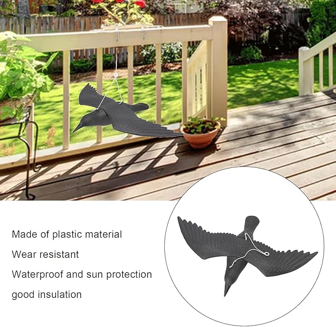 Garden Statues Simulation Crow Vivid Lifelike Crow Decoration Plastic Crow Crow Decoration Good Insulation Wear Resistant for Outdoor Yard Ornaments Decor